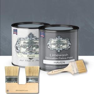 imageALLINONE Limewash Paint 2 Quart Paint Bundle and Tool Kit  Faux Lime Wash Effect Matte Suede Wall Treatment  Putty light taupeHaven