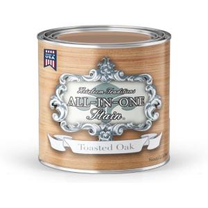 imageAllinONE Gel Stain No Sanding or Sealer Needed Oil Based for InteriorExterior use  Antique White Creamy White PintToasted Oak