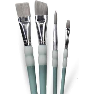 imageHeirloom Traditions Syntec Fiber Detail Paint Brushes for AllinONE Paint 4 Pack