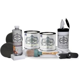 imageALLINONE Paint 2 Quart Cabinet Paint Bundle and Tool Kit  Almond off white with tan undertoneBone