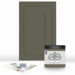 imageALLINONE Paint Durable cabinet and furniture paint Built in primer and top coat no sanding needed Includes our 30 featured color card  Stormy pastel blue QuartMoss